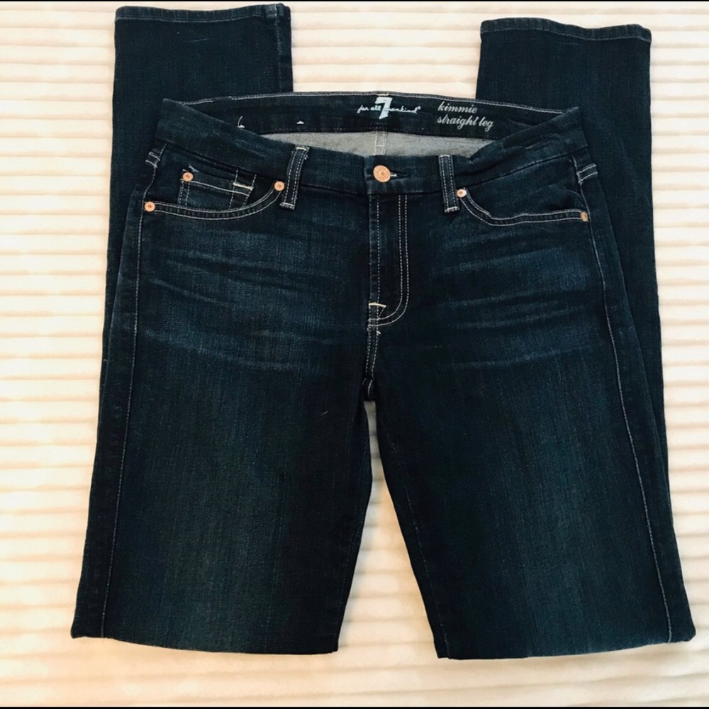 7FAM 7 For All Mankind Kimmie Straight Leg Dark Wash Jeans Size 30 10